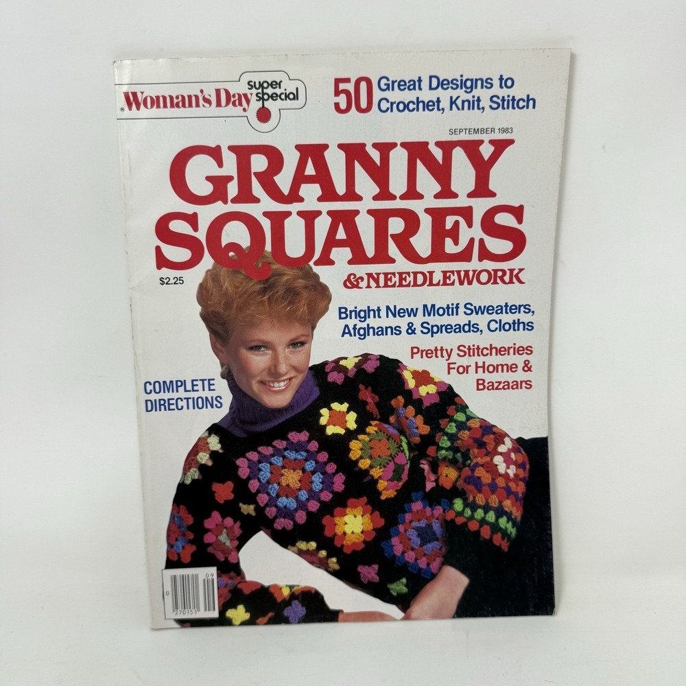 Vintage 1983 Woman's Day Super Special GRANNY SQUARES & Magazine September